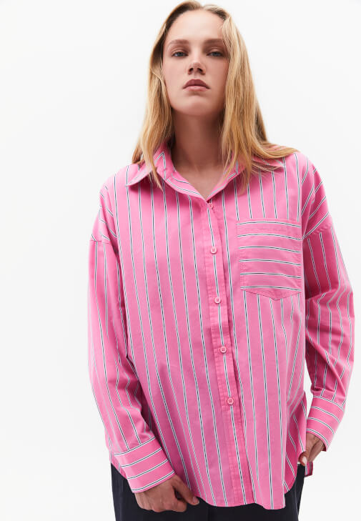 Oversize Gömlek ve Tencel Pantolon Kombini