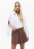 Bayan Beyaz Kol Detaylı Oversize Gömlek