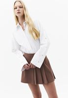 Bayan Beyaz Kol Detaylı Oversize Gömlek