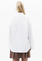Bayan Beyaz Kol Detaylı Oversize Gömlek