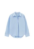 Bayan Mavi Loose-Fit Poplin Gömlek