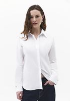 Bayan Beyaz Loose-Fit Poplin Gömlek