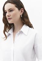 Bayan Beyaz Loose-Fit Poplin Gömlek