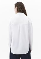 Bayan Beyaz Loose-Fit Poplin Gömlek