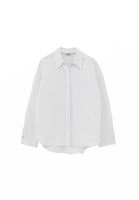 Bayan Beyaz Loose-Fit Poplin Gömlek