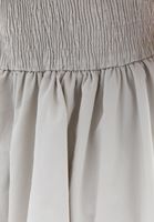 Bayan Krem Omuz Açık Mini Balon Elbise