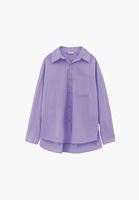 Bayan Lila Oversize Poplin Gömlek