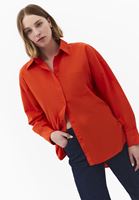 Bayan Turuncu Oversize Poplin Gömlek