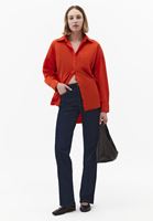 Bayan Turuncu Oversize Poplin Gömlek