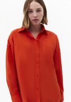 Bayan Turuncu Oversize Poplin Gömlek