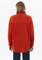 Bayan Turuncu Oversize Poplin Gömlek