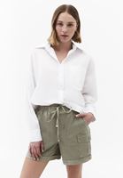 Bayan Beyaz Oversize Poplin Gömlek