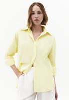 Bayan Sarı Oversize Poplin Gömlek
