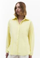 Bayan Sarı Oversize Poplin Gömlek