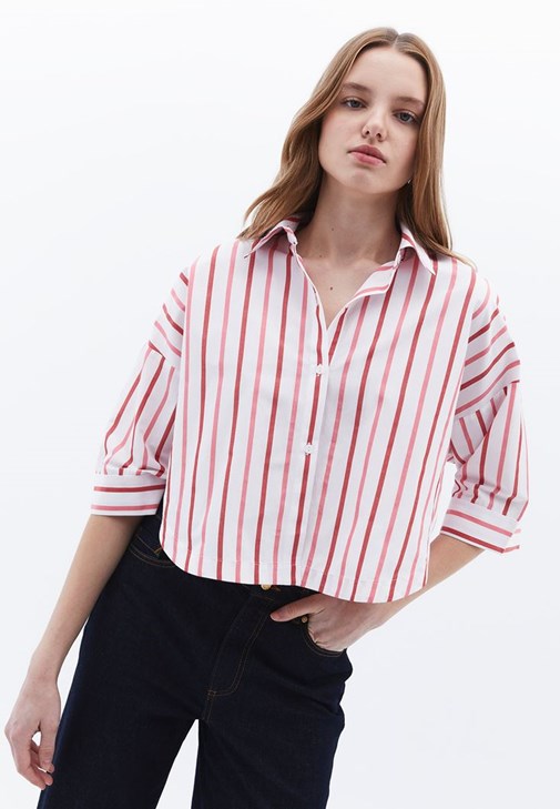 Bağlamalı Crop Gömlek ve Düşük Bel Pantolon Kombini