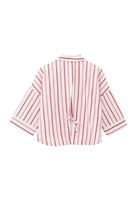 Bayan Çok Renkli Bağlama Detaylı Crop Gömlek