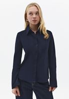 Bayan Lacivert Slim-Fit Gömlek