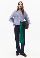 Bayan Çok Renkli Çizgili Oversize Gömlek