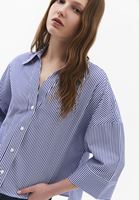 Bayan Çok Renkli Çizgili Oversize Gömlek