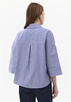 Bayan Çok Renkli Çizgili Oversize Gömlek