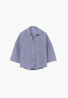 Bayan Çok Renkli Çizgili Oversize Gömlek