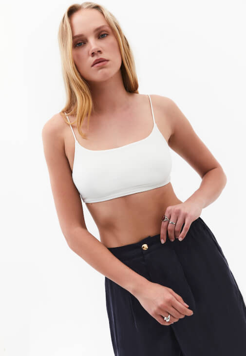 Krem İnce Askılı Bralet