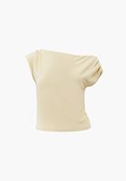 Bayan Sarı Bot Yaka Büzgü Detaylı Bluz