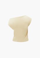 Bayan Sarı Bot Yaka Büzgü Detaylı Bluz