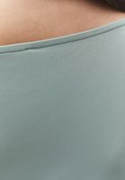 Bayan Yeşil Bot Yaka Büzgü Detaylı Bluz