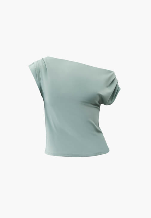 Büzgü Detaylı Bluz ve Denim Pantolon Kombini