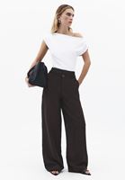 Bayan Beyaz Bot Yaka Büzgü Detaylı Bluz