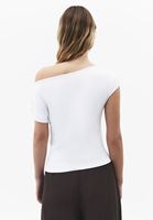 Bayan Beyaz Bot Yaka Büzgü Detaylı Bluz