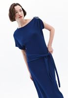 Triko Uzun Elbise ve Topuklu Terlik Kombini