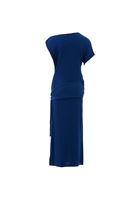 Bayan Mavi Tokalı Triko Elbise