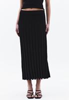 Bayan Siyah Pileli Midi Etek