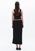 Bayan Siyah Pileli Midi Etek