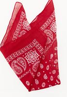 Bayan Kırmızı Desenli Fular