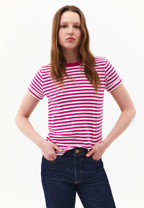 Çok Renkli Pamuklu Sıfır Yaka Tişört