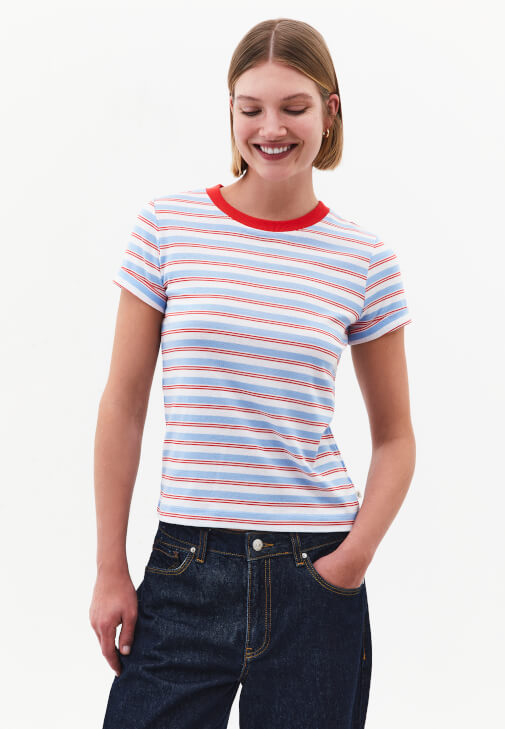 Çok Renkli Pamuklu Sıfır Yaka Tişört