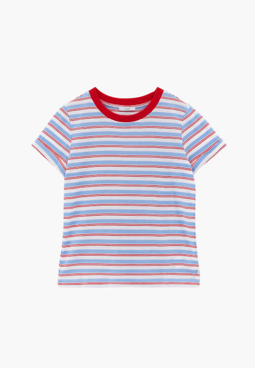 Çizgili Tişört ve Pantolon Kombini