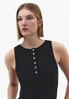 Bayan Siyah Düğme Detaylı Atlet