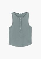 Bayan Yeşil Düğme Detaylı Atlet