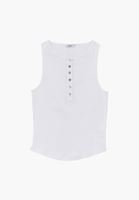 Bayan Beyaz Düğme Detaylı Atlet