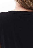 Bayan Siyah V Yaka Pamuklu Tişört