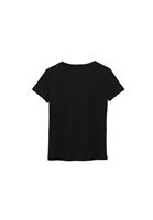 Bayan Siyah V Yaka Pamuklu Tişört