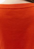 Bayan Turuncu V Yaka Pamuklu Tişört