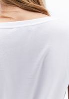 Bayan Beyaz V Yaka Pamuklu Tişört