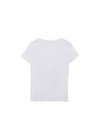 Bayan Beyaz V Yaka Pamuklu Tişört