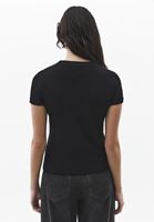 Bayan Siyah Pamuklu Sıfır Yaka Tişört