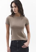 Bayan Kum Beji Pamuklu Sıfır Yaka Tişört